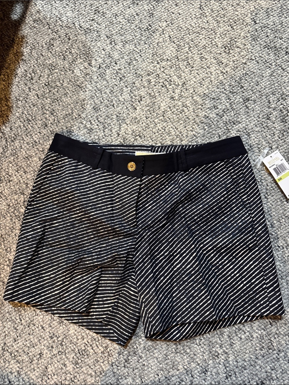 Michael Kora Striped Navy & White Shorts MU43GBB024